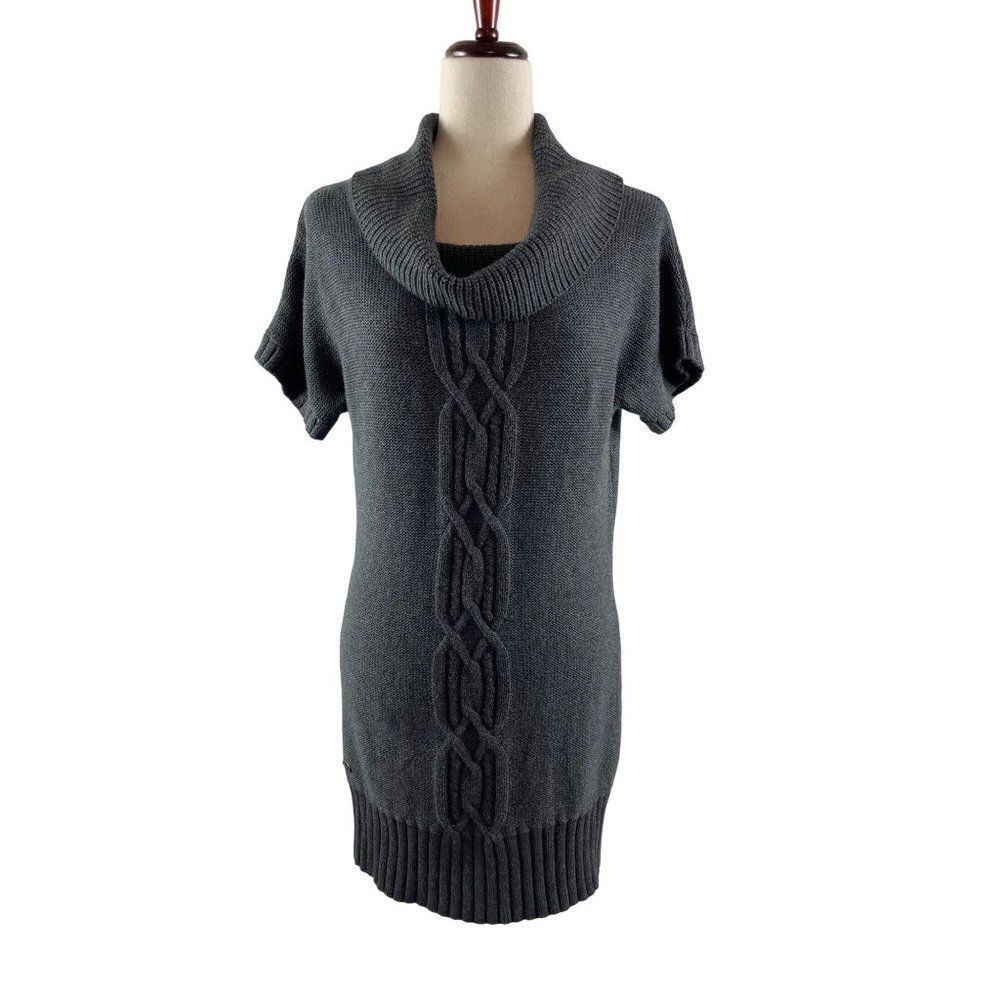 Athleta Tisbury Tunic Sweater Cashmere Blend Gray Cowl Neck Women Medium
